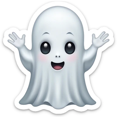Cute ghost without arms sticker