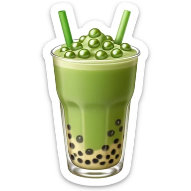 boba matcha milk tea sticker