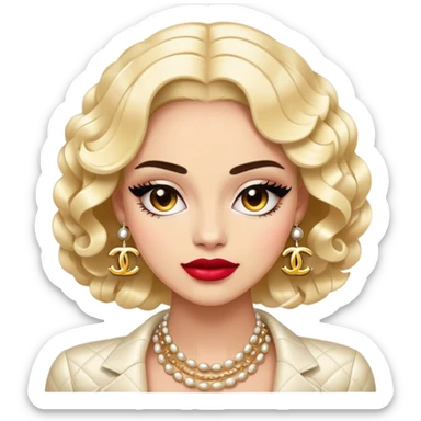 Cinematic Realistic Chanel Pop Culture Emoji, depicted with timeless elegance and iconic style rendered with luxurious textures and dynamic, sophisticated lighting. sticker