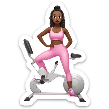 Baddie doing pilates in her pink gym set sticker