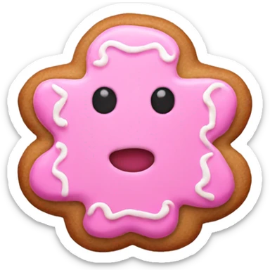 Pink gingerbread cookie sticker