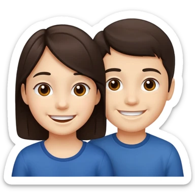 Young kids face darker hair sticker