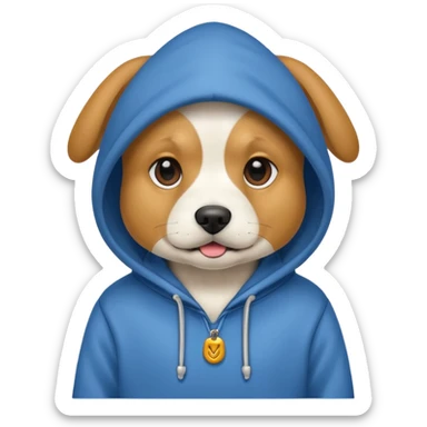 Dog wearing hoodie  sticker