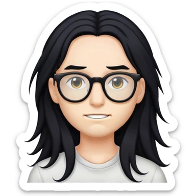 Long black hair, glasses, A LOT of FACIAL piercings sticker