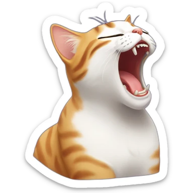 cat yawning sticker