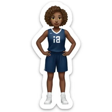 Girl in basketball uniform navy blue sticker