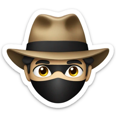 A thief with a mask and a black hat sticker
