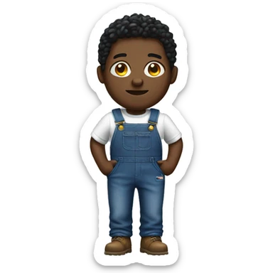 Black person with overalls sticker