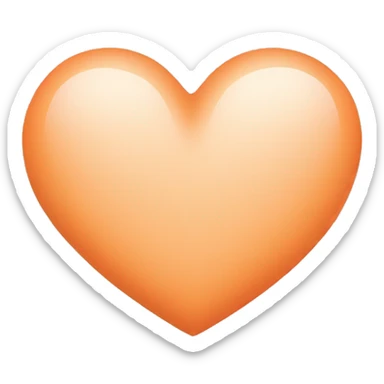 Pastel orange heart sticker