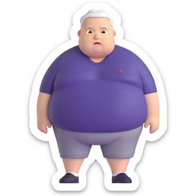 cheerful overweight white American man sticker