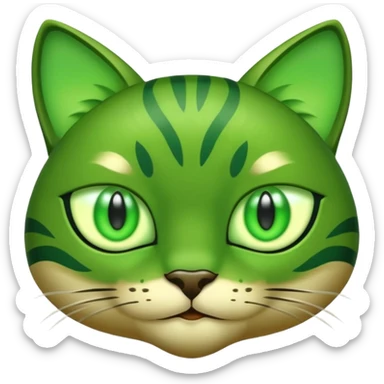 Emoji of my beautiful big Green Cat eyes shaped sticker