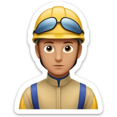 horse jockey male face sticker