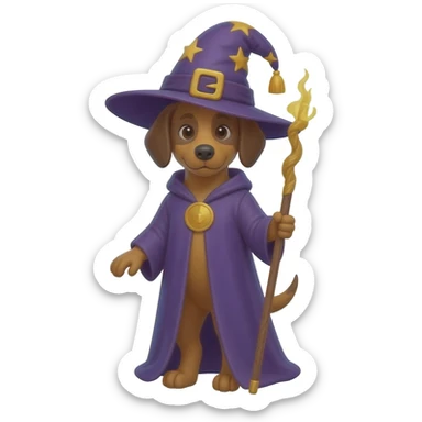 Dog wizard sticker