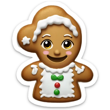 Gingerbread girl cookie sticker