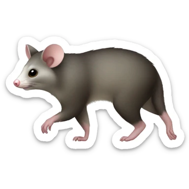 possum full body walking right side view sticker