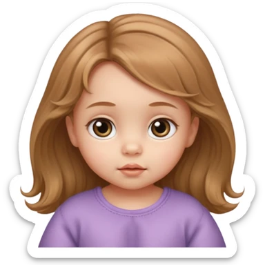 The head of a Cherubic infant baby girl with a tuff of hair and big dreamy eyes sticker