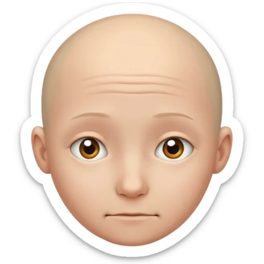 shy no hair circle face  sticker