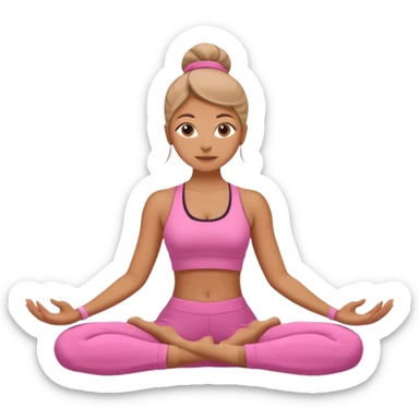 mujer haciendo yoga vestida de rosita sticker