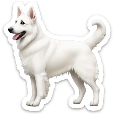 White Swiss Shepherd walking sticker
