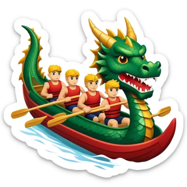 Rowers in a dragon head boat sticker