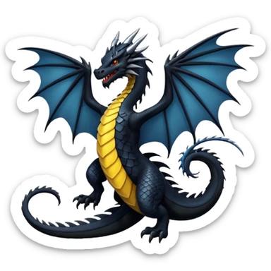 black dragon flying sticker