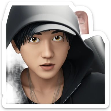 cool boy in black attire sticker