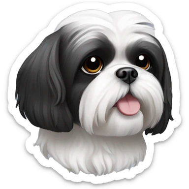Black and white Shih tzu dog sticker