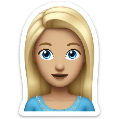 blond queen whit blue eyes strait hair sticker