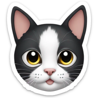 Black Cat with a white spot on nose sticker