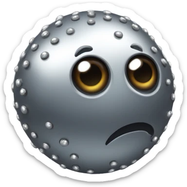 Metal ball with only long dotted shiny eyes  sticker