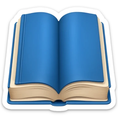 Opened book blue sticker