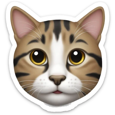 tabby cat with black and white ca sticker