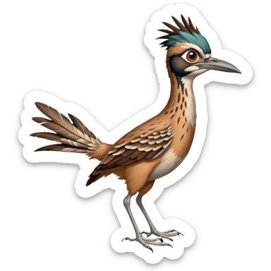realistic roadrunner bird emoji, actual colors sticker