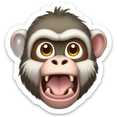 Mutation monkey eat cat sticker