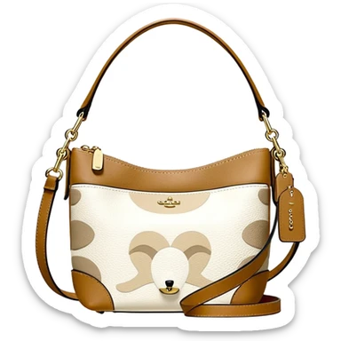Coach Women's Hadley Mini Crossbody Bag in Pebbled Leather white beige
 sticker