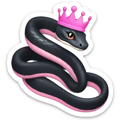 Black snake with pink crown sticker