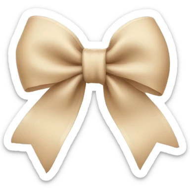 Beige bow sticker