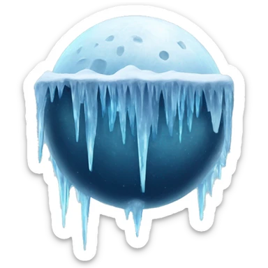 Frozen moon with icicles  sticker