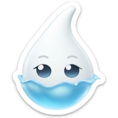 The white milky version of the water splash droplet emoji  sticker