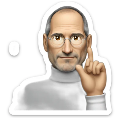 steve jobs turtleneck finger on chin sticker