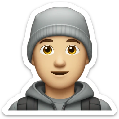 a-28-years-old-bald-caucasian-boy-with-a-beanie sticker