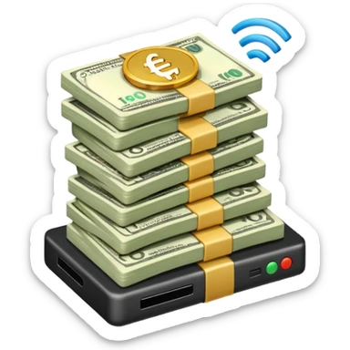 wifi money stack sticker