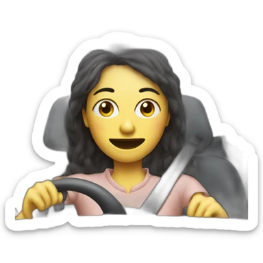 Weird Lady Driving Weird Car sticker