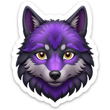 black wolf with purple pattern sticker