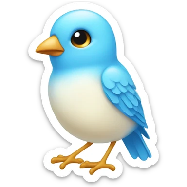 baby light blue bird sticker