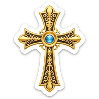 Eastern Orthodox cross. Transparent bakgrund. sticker