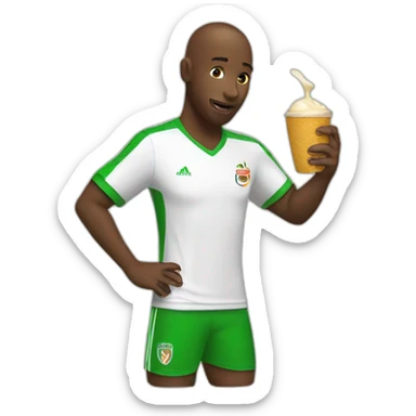 White Soccer player eating mayo sticker