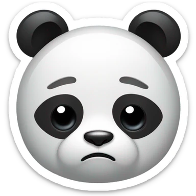 sad panda in the style of the android robot sticker
