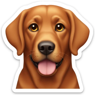 a labrador with dark orange color fur and floppy ears  sticker