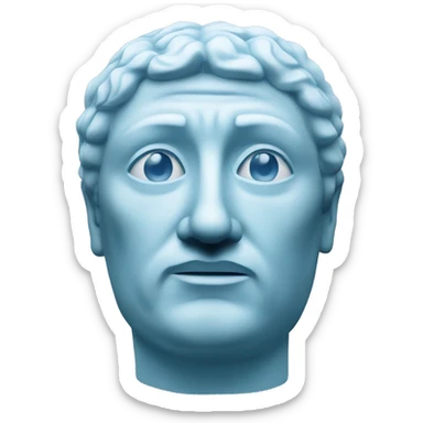 light blue stoic ancient statue head sticker